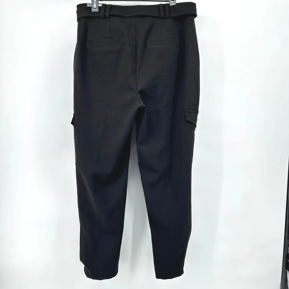 EXPRESS Cargo Pants Super High Waisted Belted Ankle Dark Academia Streetwear 14R